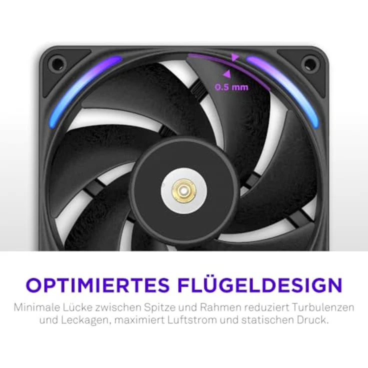 NZXT F240X, 2x 120mm PWM RGB Gehäuselüfter, hohe Luftförderung, LCP-Rahmen, Magnetisches Fluid-Dynamic-Lager, schwarz – Bild 4