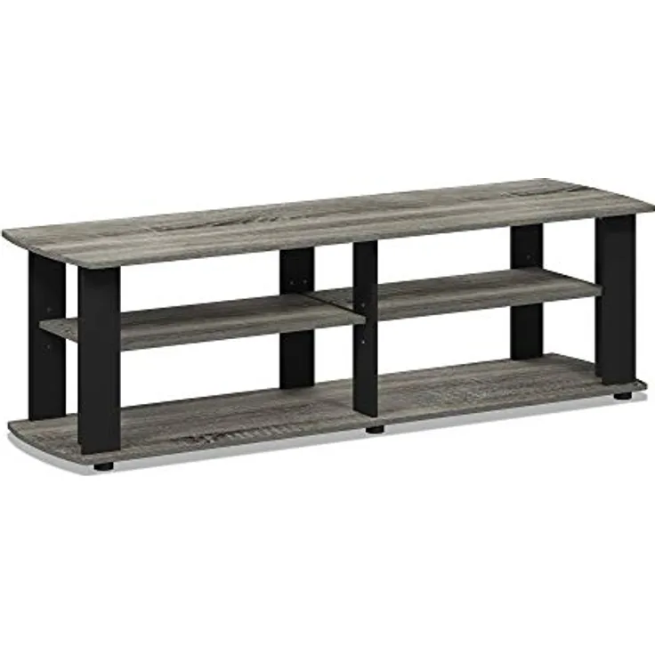 Furinno Nelly Entertainment Center TV-Ständer, Französische Eiche/Schwarz, 110 (B) x 34 (H) x 33.3 (D) cm
