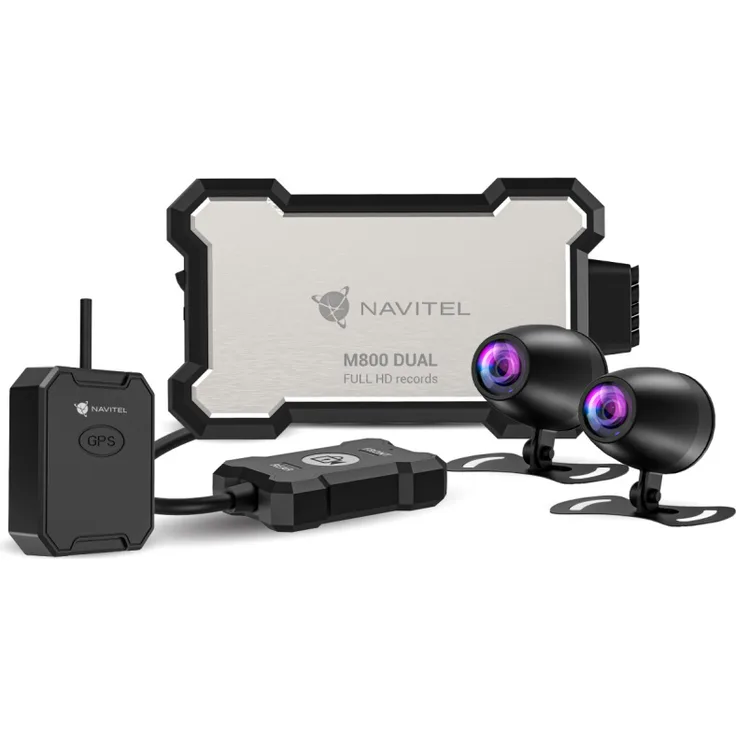 Navitel M800 DUAL, Full HD Dashcam mit 1920 x 1080 Pixel, 2 Kameras, Schwarz, Metall, 128 GB MicroSD, GPS und WLAN