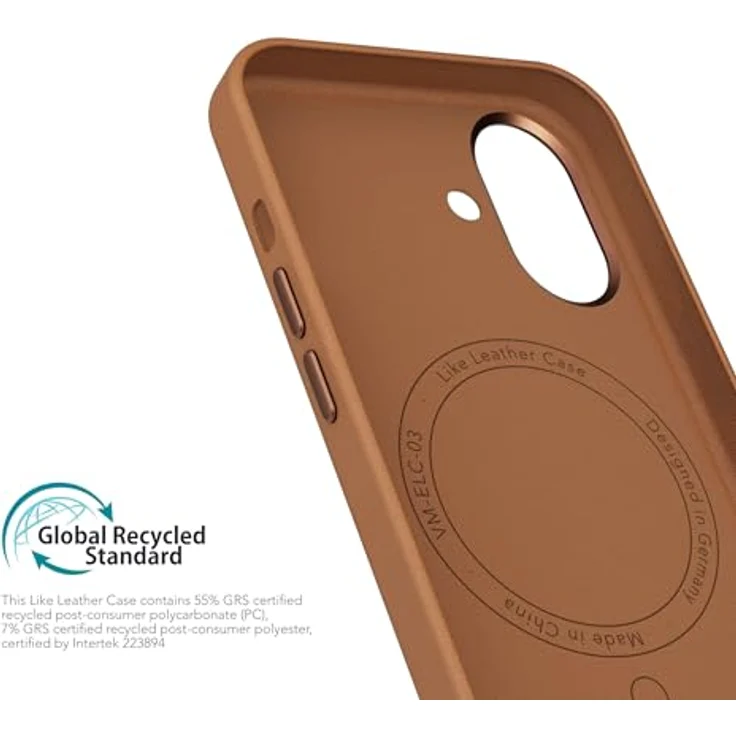 VONMÄHLEN Like Leather Case für iPhone 16 Plus und MagSafe, vegane Lederhülle, umweltbewusst, braun – Bild 5