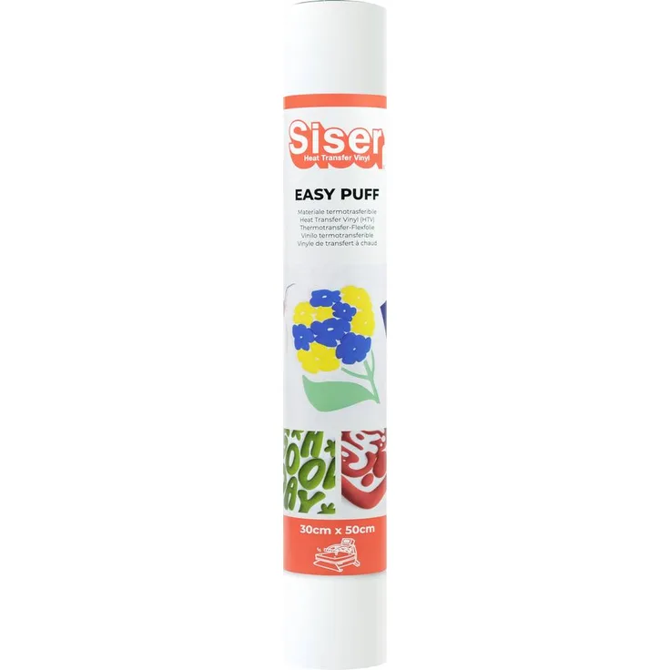 Siser Easy Puff Textiltransferfolie, 3D-Effekt, Schnittbreite 30 cm, Weiß