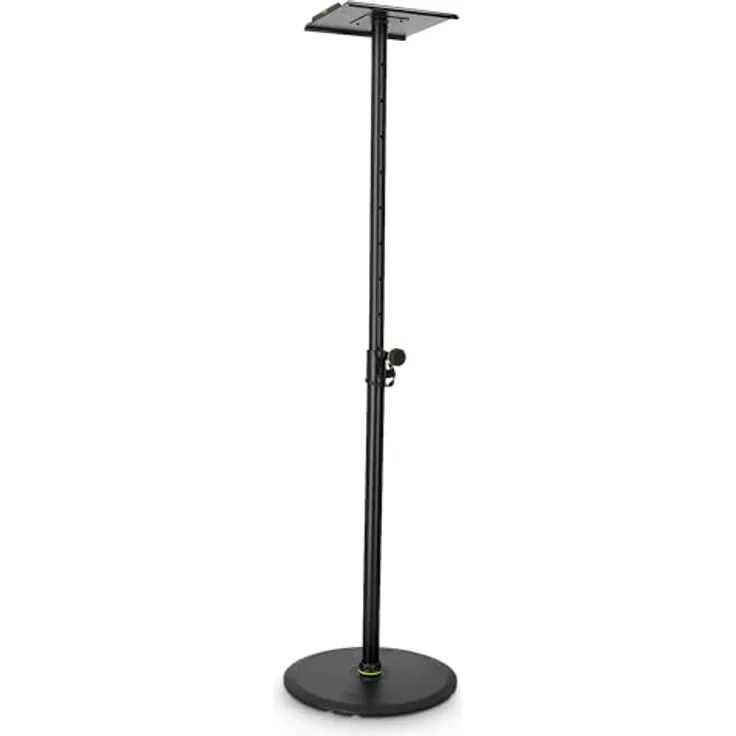 Gravity SP 3202 LR B Studiomonitor-Ständer, massiver Eisenguss-Rundsockel, schwarze Pulverbeschichtung, 40 kg Traglast