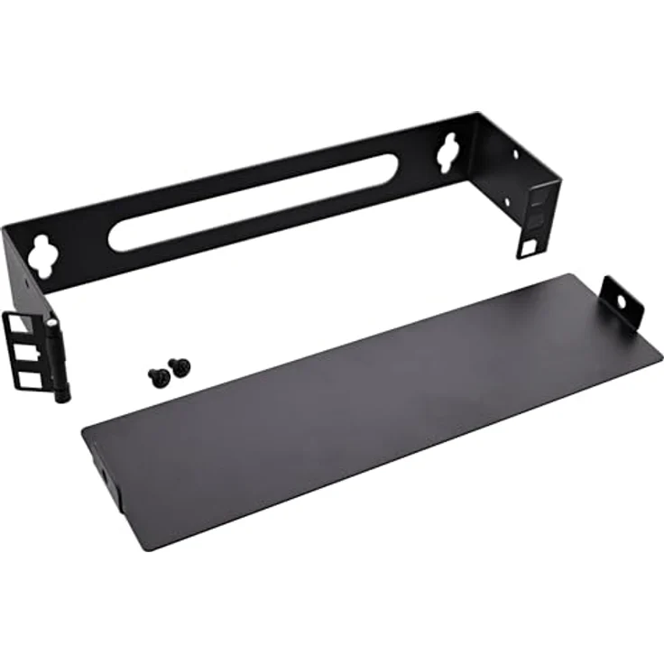 InLine 10 Zoll Mini Rack zur Wandmontage, 1HE stabile Halterung aus Metall, pulverbeschichtet, schwarz, 7,6 cm, für Netzwerkkomponenten, Modell 10101A – Bild 3