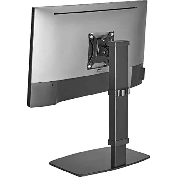 myWall HL 55 L Monitor Ständer Tischständer Halterung für Bildschirme 17 Zoll - 32 Zoll (43 - 81 cm), bis 8 kg, Höheneinstellung in 10 Stufen, schwenkbar, neigbar, VESA: 75 / 100, schwarz – Bild 3