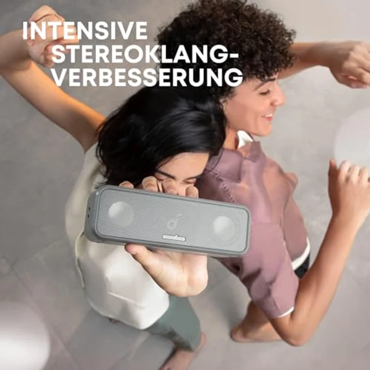 soundcore 3 von Anker: Bluetooth 5.0-Lautsprecher mit 24H Spielzeit, IPX7 wasserdicht, 16W Stereo-Sound, Titan-Membran-Treiber, PartyCast Tech, BassUp, Custom EQ – Bild 3