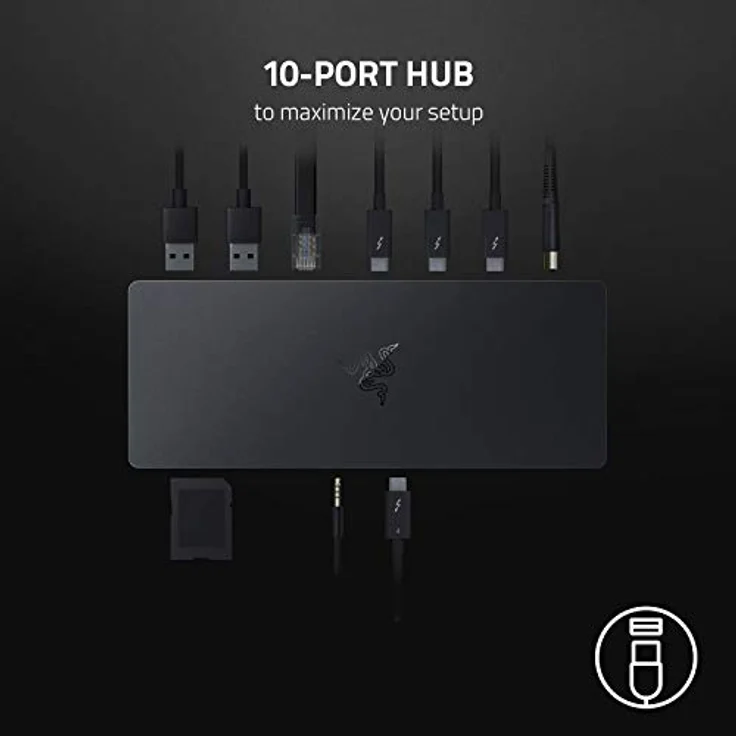 Razer Thunderbolt 4 Dock (Mercury) - Premium Hub mit RGB-Beleuchtung für Windows und Mac (10 Anschlüsse in einem, Ausgabe auf zwei 4K-Monitoren oder einen 8K-Monitor) Weiß – Bild 3