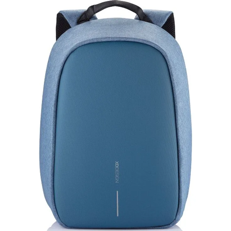 XD Design Bobby Hero Small Rucksack mit RFID-Schutz, 38 cm Laptopfach, blau, aus 100% PET