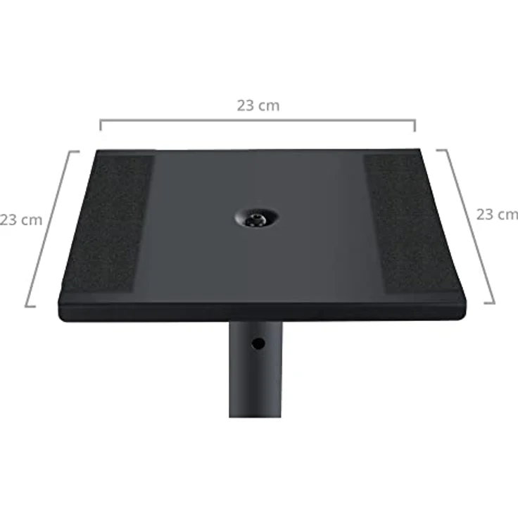 2x Pronomic SLS-10 Stativ für Studio Monitor Ständer (verstellbar 80cm bis 130cm, Dreiecksbasis, Gummifüße, Dornenfüße/Spikes, Stahl, Trägerplatte mit Gummistreifen) schwarz pulverbeschichtet – Bild 4