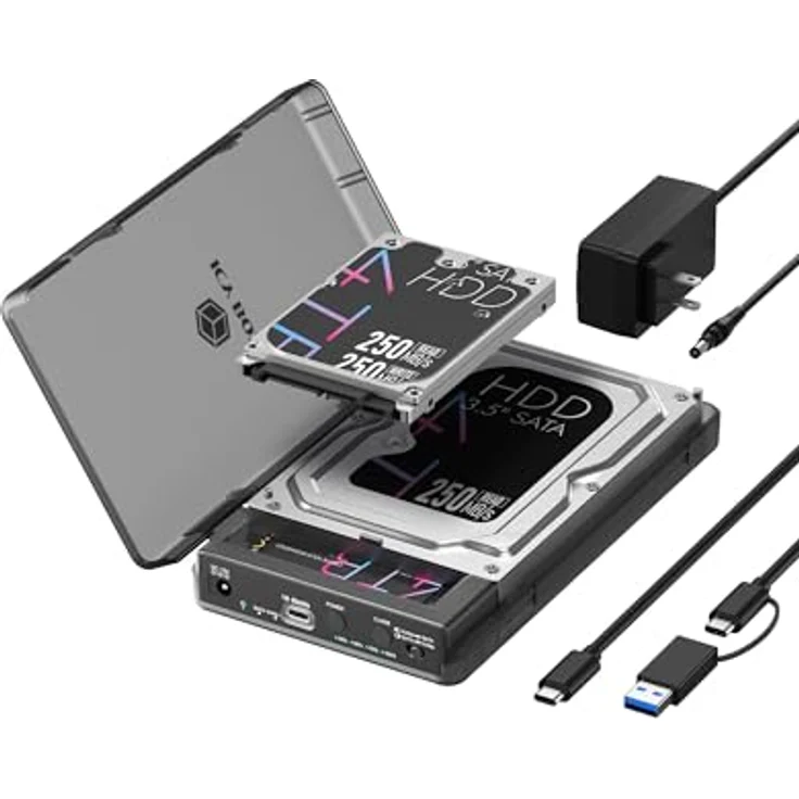 ICY BOX IB-3882 Spade Clone, Klon- und Dockingstation für M.2 NVMe und SATA Laufwerke, schwarz, USB 3.2 Gen 2, 10 Gbps, Offline-Klonfunktion – Bild 1
