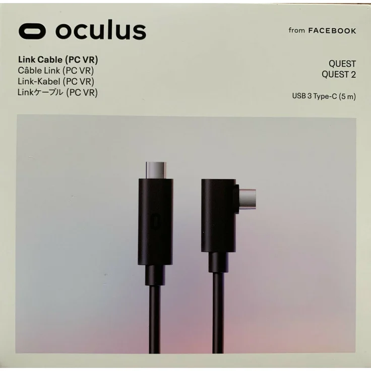 Oculus Oculus Link Virtual Reality Headset-Kabel für Quest 2 USB 3, 5m Premium-Glasfaserkabel – Bild 1