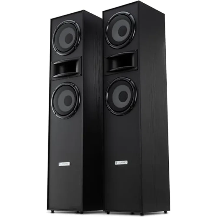 McGrey HTS-65320 BK 3-Wege HiFi Standlautsprecher Paar - 160W RMS - 2x 6,5" Mittel-, Tieftöner - 1" Hochtöner - Bassreflex-Konstruktion - Holzoptik schwarz