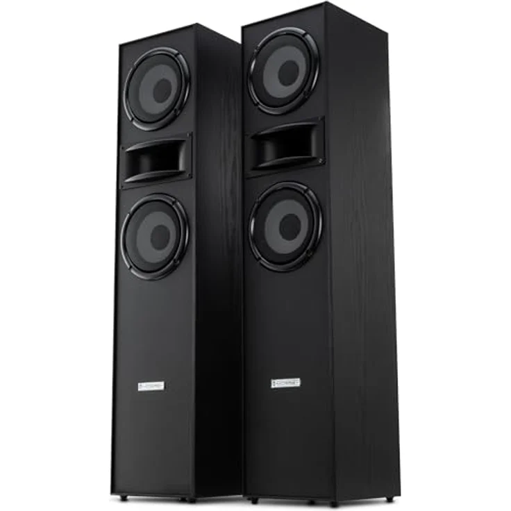 McGrey HTS-65320 BK 3-Wege HiFi Standlautsprecher Paar - 160W RMS - 2x 6,5" Mittel-, Tieftöner - 1" Hochtöner - Bassreflex-Konstruktion - Holzoptik schwarz – Bild 1