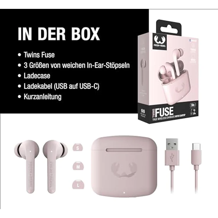 Fresh'N Rebel Twins Fuse True Wireless Earbuds - Smokey Pink (6 h, Kabellos) – Bild 6