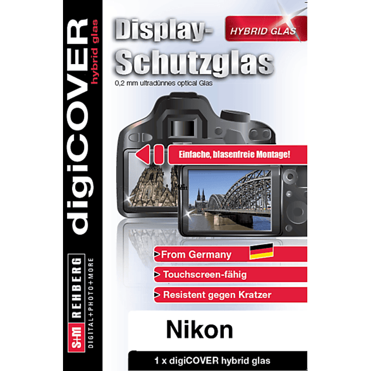 S+M digiCOVER Hybrid, Transparentes Schutzglas mit blasenfreier Montage und wiederverwendbarer Klebeseite für Touchscreens