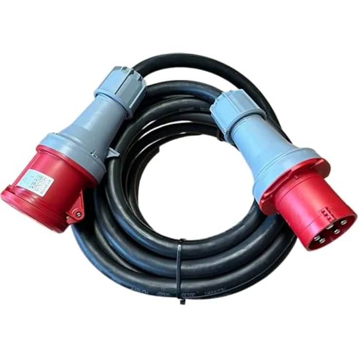 WDH Aktobis 63A CEE-Verbindungskabel H07RN-F 5G10, 10 m, inkl. Kupplung und Stecker, IP67, schwarz