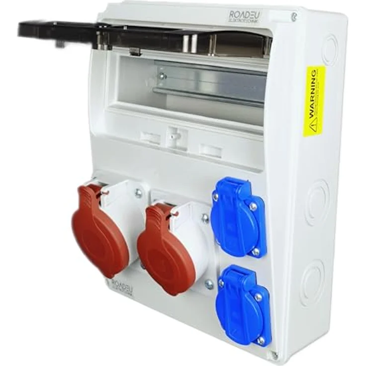 RoadEu Wandverteiler Stromverteiler. CEE Steckdose 16A und 32A mit 2x Schuko 230V. Innen- und Außenbereich. Komplett verdrahtet. IP44 Wasserdicht. – Bild 2