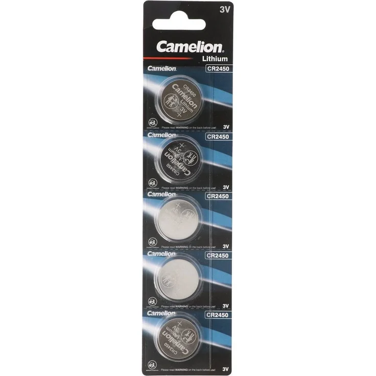 Camelion CR2450 Lithium Batterie, 5er Set mit hoher Spannungsstabilität