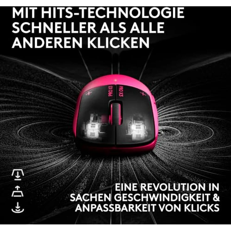 LOGITECH G PRO X3 SUPERSTRIKE Gaming-Maus, Pink Eclipse, kabellos, HERO 2 Sensor, 135 Stunden Akkulaufzeit – Bild 3