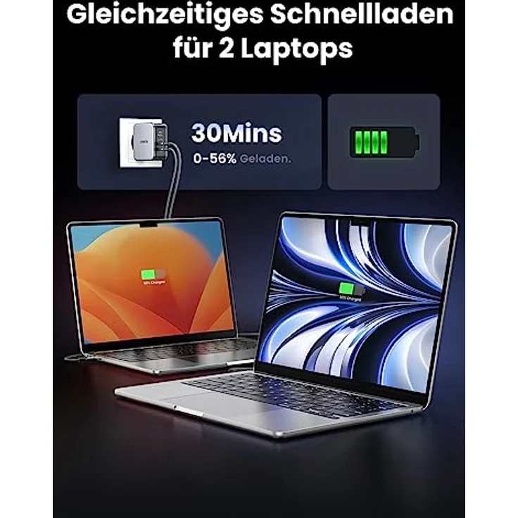 UGREEN Nexode USB-A+2x USB-C 140W GaN Fast Charger+USB-C Cable 2m – Bild 4