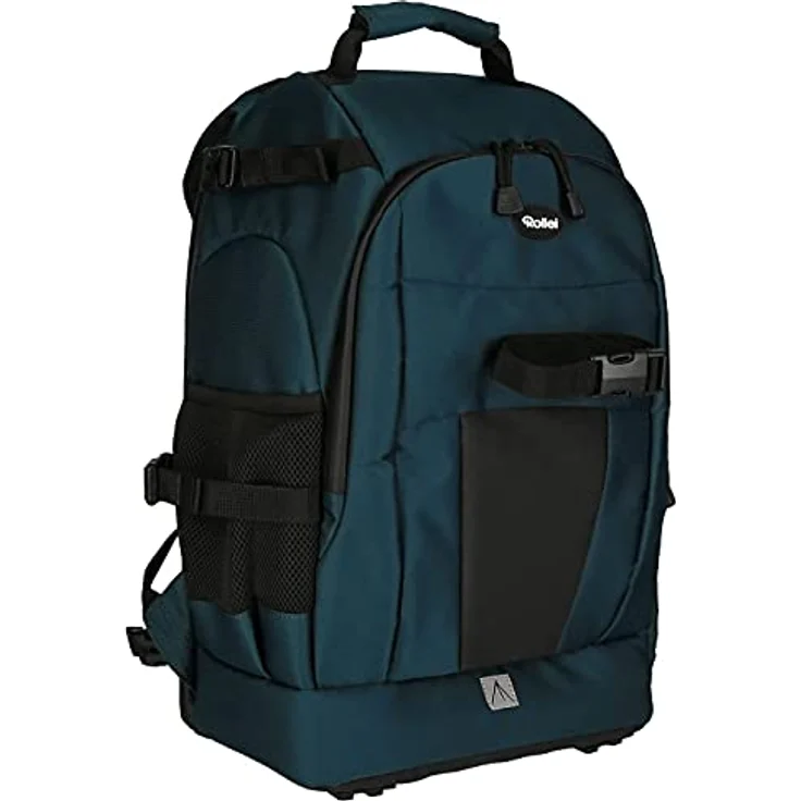 Rollei Fotoliner Ocean M: Nachhaltiger Kamerarucksack aus 43 recycelten PET-Flaschen, inkl. Regenschutz, Handgepäck-geeignet, petrol – Bild 4