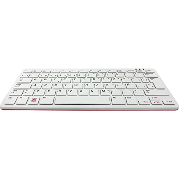 Raspberry Pi offizielle Tastatur, ES-Layout, inkl. 3 Port USB Hub, rot/weiß – Bild 4