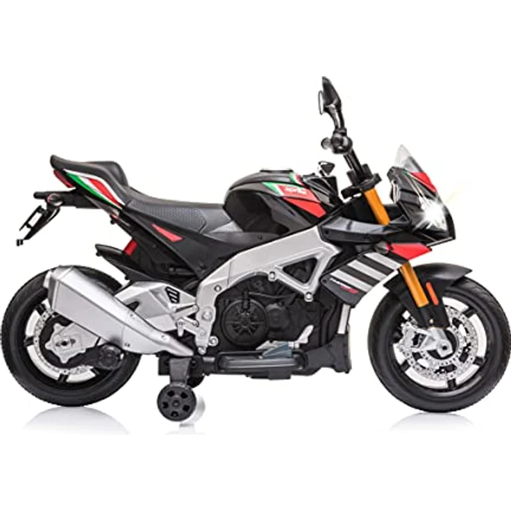Ride-on Aprilia Tuono V4 1100 RR Italy Design 12V - ab 3 Jahre, Sitzhöhe 450 mm, Stützräder, Musik/ MP3/ USB, 2-Gang, leistungsstarker Motor/Akku 4,5Ah, LED,Batteriespannungsanzeige – Bild 5