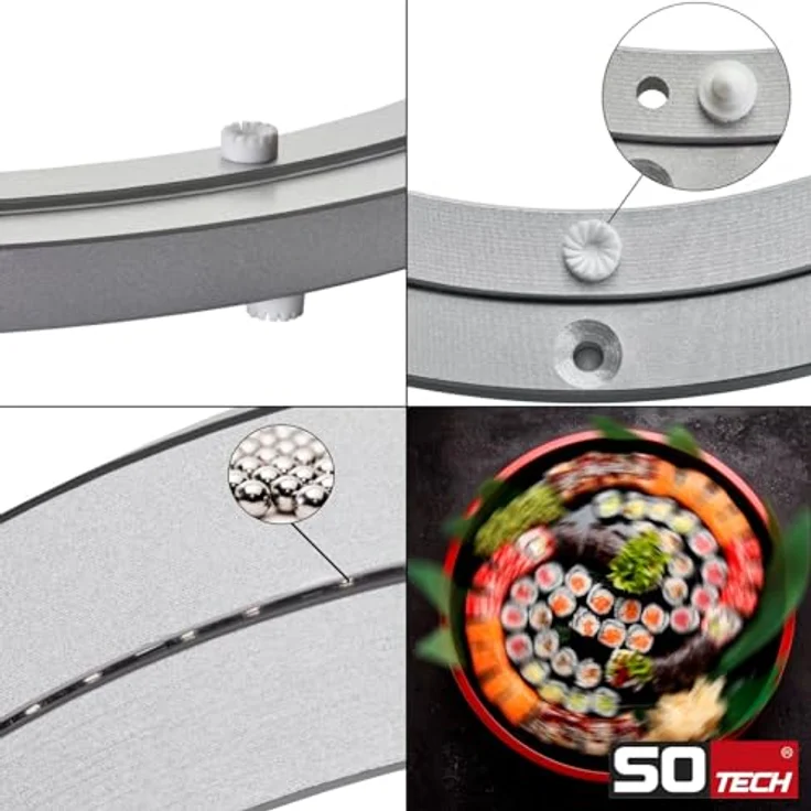 Aluminium Drehkranz silber Ø 300 mm belastbar bis 60 kg, Drehring robust, kugelgelagert, rostfrei Drehteller für Drehtisch, Ausstellungen und Maschinenbau – Bild 4