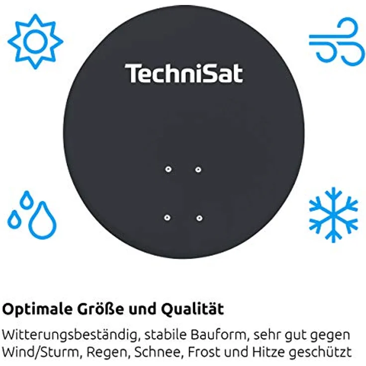 TechniSat TECHNITENNE 60 Satelliten-Schüssel für 2 Teilnehmer (60 cm digital Sat Anlage, Komplettset aus Antenne mit Masthalterung und Universal-Twin-LNB) anthrazit – Bild 5