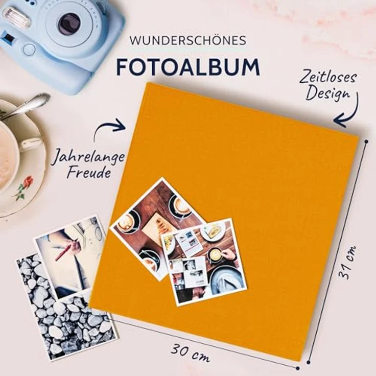 goldbuch Fotoalbum, Summertime, 30 x 31 cm, 100 weiße Seiten mit Pergamin-Trennblättern, Leinen, gelb, 31705 – Bild 3