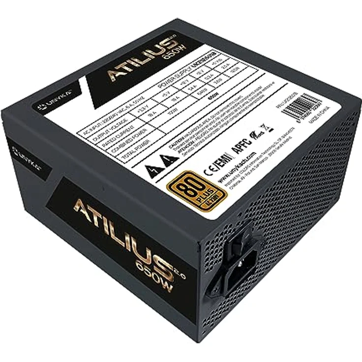 Unykach Unyka Atilus 650W 80 Plus Bronze Netzteil, Schwarz – Bild 2