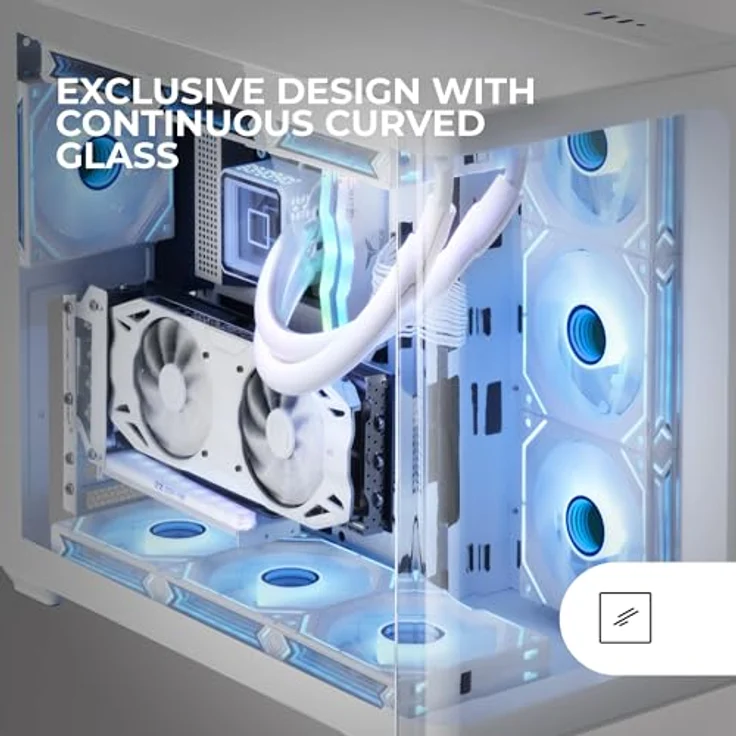 Mars Gaming MC100, ATX Gaming Gehäuse mit 9 cm FRGB Lüfter, Convect-Cool Belüftung, Schwarz, Doppelkammer-Design, optimierte Kühlung, Platz für 10 Lüfter – Bild 2