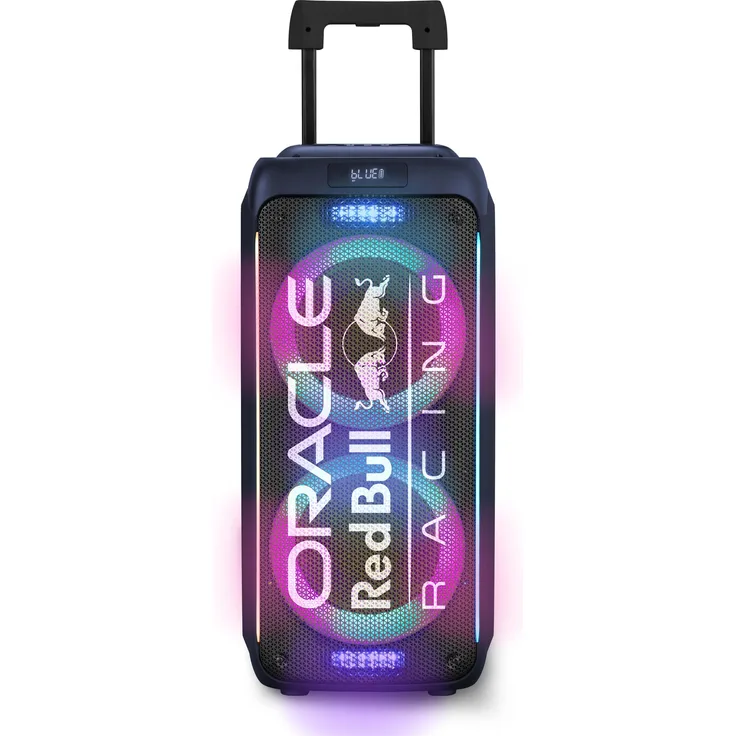 Red Bull Racing RB-SK220, Tragbarer Bluetooth Lautsprecher mit 320 W RMS, integrierter 4400 mAh Batterie, Schwarz