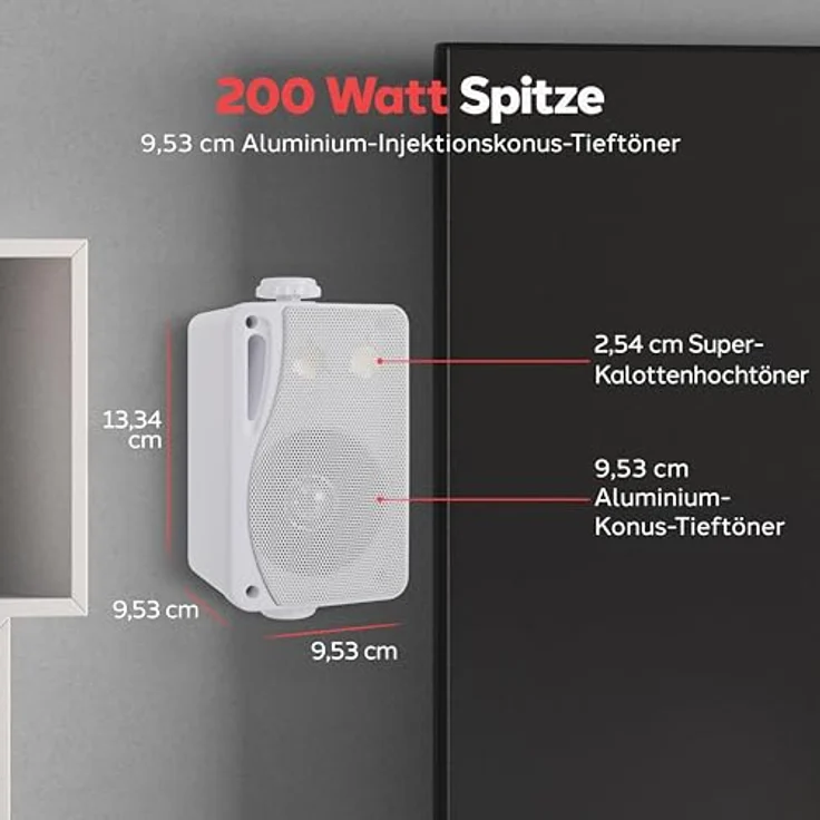 Pyle Wasserdichte Lautsprecher PLMR24 weiß Außenlautsprecher weiß – Bild 3