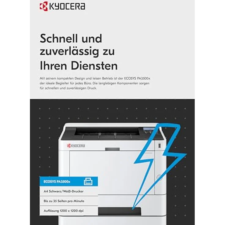 Kyocera ECOSYS PA3500x/Plus, Laserdrucker A4 mit 35 Seiten/Minute, 1200 x 1200 dpi, elegantes Design – Bild 10