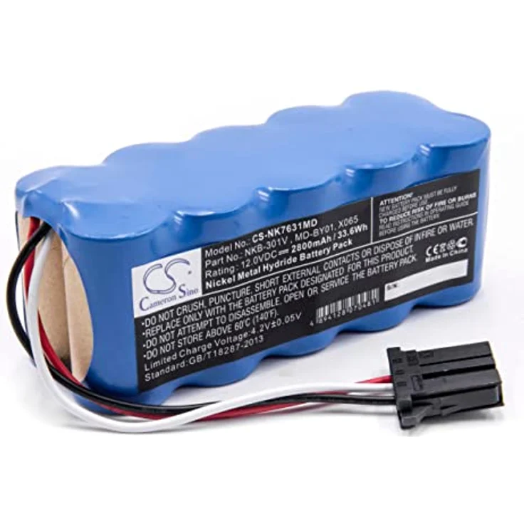 vhbw Akku kompatibel mit Nihon Kohden ETC5521k, Hochleistungs NiMH Akku mit 2800 mAh und 12 Volt – Bild 1