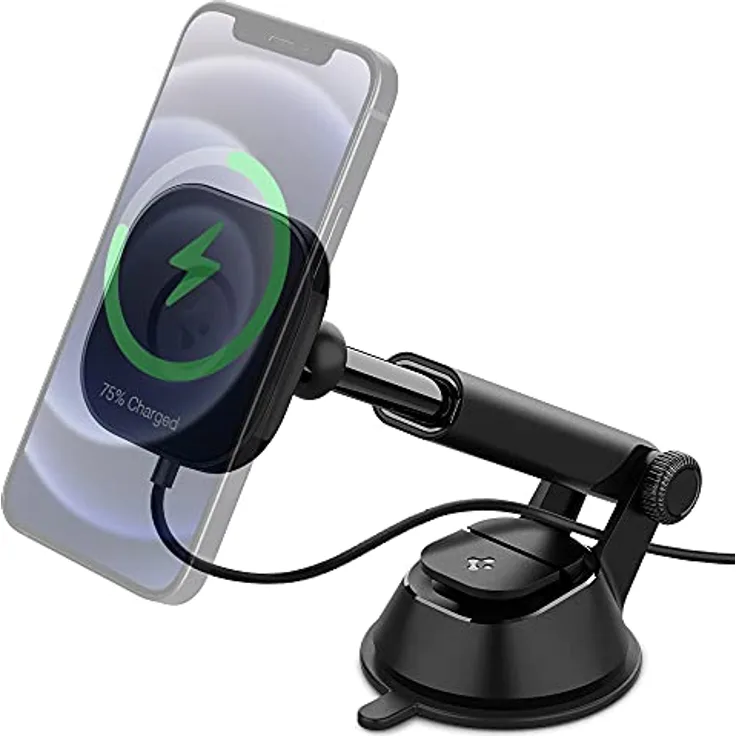 Spigen MagSafe-Ladegerät ITS35W, Magnetische Smartphone Halterung, Schwarz