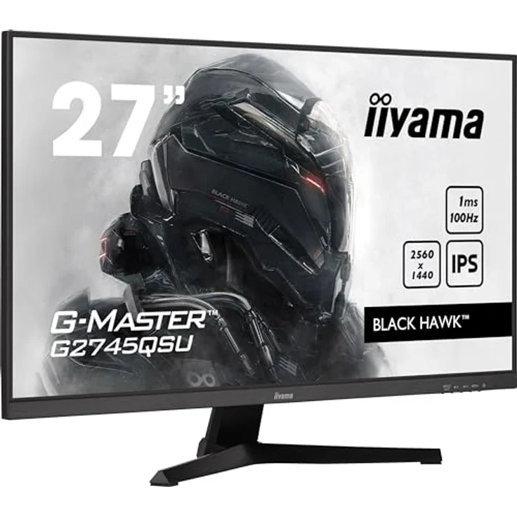iiyama G-Master Black Hawk G2745QSU-B1 68,5cm 27" IPS LED Gaming Monitor WQHD 100 Hz HDMI DP USB3.2 1ms FreeSync schwarz – Bild 1