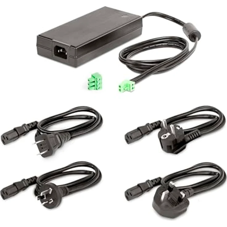StarTech.com 160W-POWER-ADAPTER Adapter und Wechselrichter Intern 158,4 W Schwarz, Hochleistungs-Universalnetzteil mit 24V/6,6A (158,4W) und internationalem Stromkabel-Set – Bild 9