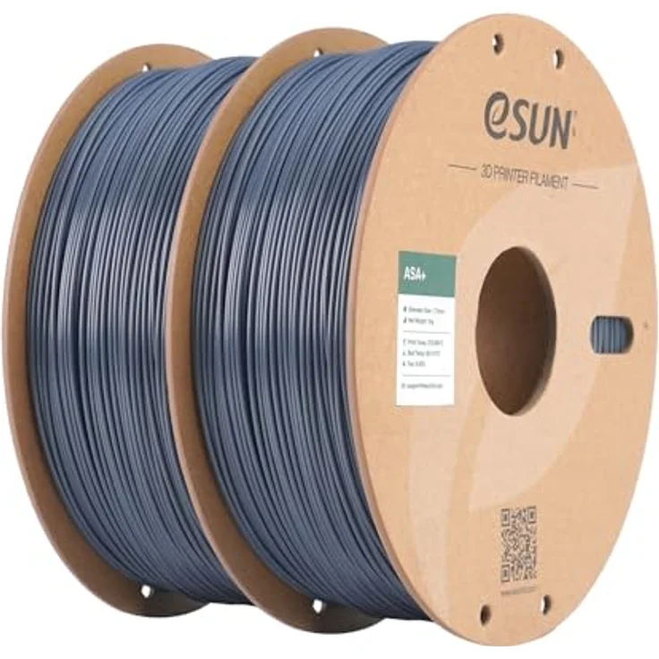 eSUN ASA+ Filament 1.75mm, witterungsbeständig, 2 Spulen à 1KG, grau, 2KG Gesamtgewicht – Bild 1