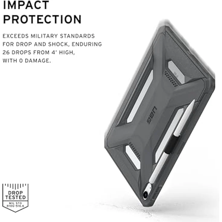 URBAN ARMOR GEAR Scout LT Case für Apple iPad 10.9 / iPad 11, grau transparent, mit Apple Pencil Halterung und verstärkten Ecken, Militärstandard Schutz – Bild 2