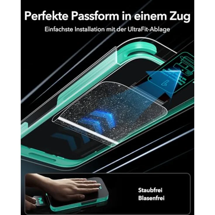 ESR Armorite Panzerglas für iPhone 17e/16e/14/13/13 Pro, gehärtete Displayschutzfolie mit 3 Sekunden Schnellinstallation, militärischer Schutz und blasenfreier Befestigung, 3 Stück – Bild 3