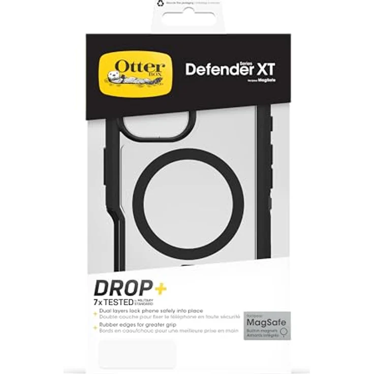 OtterBox Defender Series XT MagSafe Hülle für iPhone 16, stoßfest, Ultra-robust, 7X getestet nach Militärstandard, Transparent/Schwarz – Bild 5