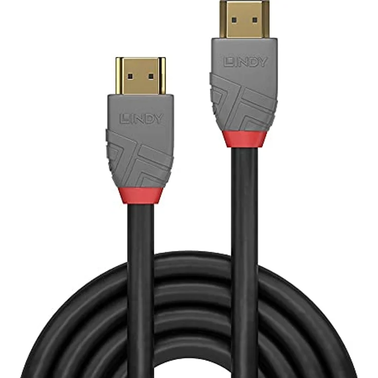 LINDY 36953 - HDMI-Kabel 2.1 Anthra Line High Speed 2 Meter mit Ethernet, 10k@120Hz HDMI 2.1 3D 1080p HDCP 2.3 120Hz 144Hz HDR ARC CEC ATC, ATC-getestet, TV OLED, Monitor, Xbox, Blu-Ray, Soundbar – Bild 2