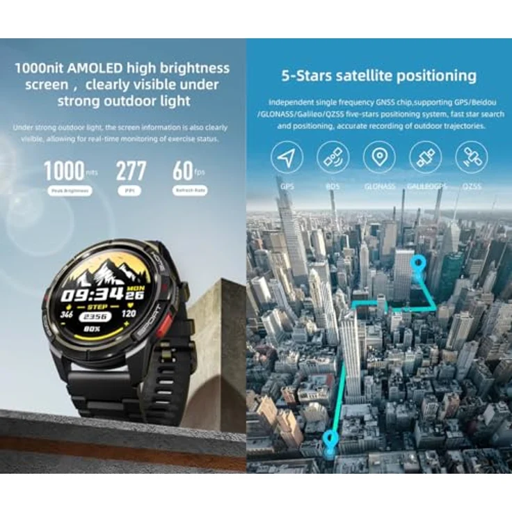 Mibro Gs Active Smartwatch Schwarz Schwarz One Size, AMOLED-Display, lange Akkulaufzeit – Bild 5
