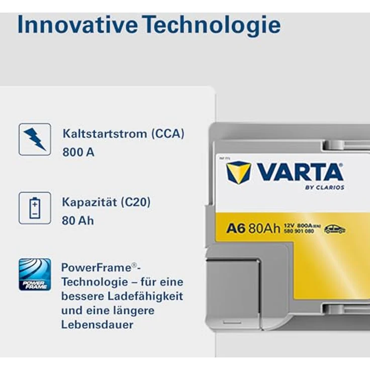 Varta A5 Silver Dynamic AGM 12V 95Ah 850A Autobatterie für Start-Stop Systeme, auslaufsicher – Bild 4