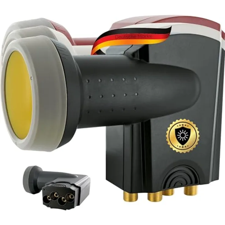 SCHWAIGER 371 Quad LNB, Low Noise Blockconverter mit Sun Protect Technologie, hitzebeständig, anthrazit