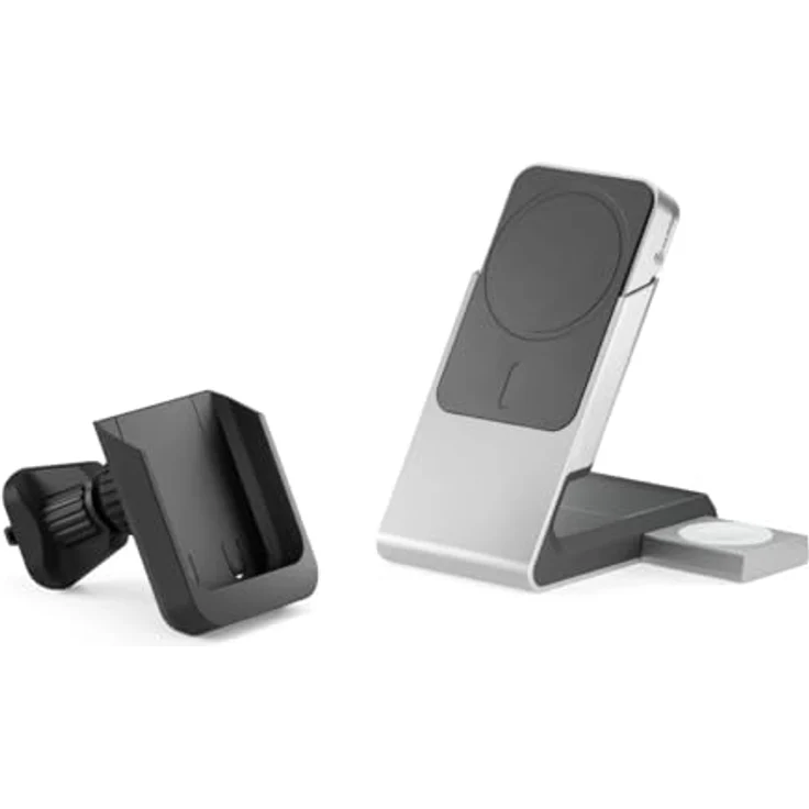 Alogic Matrix+ Wireless 3-in-1 Ladestation MagSafe + Vent Mount, Wireless Charger, Weiss – Bild 2
