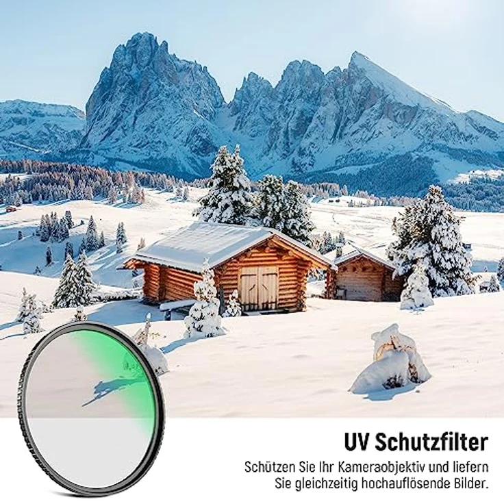 NEEWER 72 mm MC UV-Schutzfilter, 24-lagig, mehrschichtig, optisches HD-Glas, wasserabweisend, kratzfest, ultradünner Rahmen – Bild 2