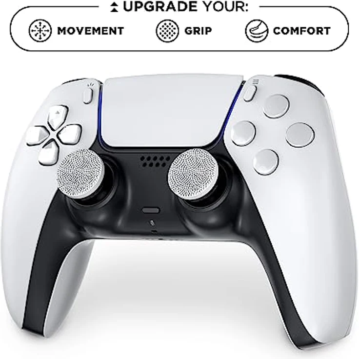 KontrolFreek Clutch für Playstation 5, PS5 und Playstation 4, PS4-Controller, Performance-Thumbsticks, 2 Low-Rise Concave, Schwarz & Weiß – Bild 5