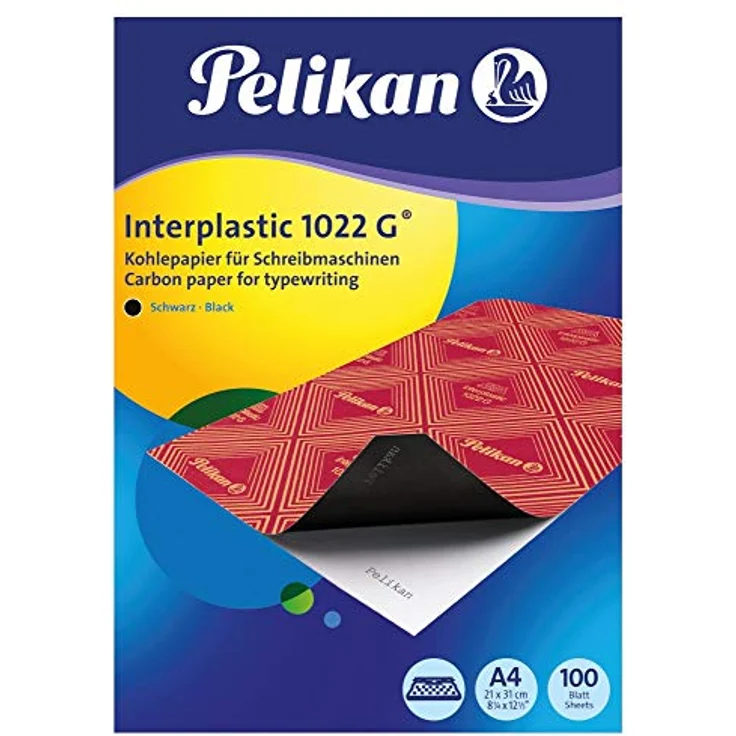 Pelikan Interplastic 1022G, Kohlepapiere für Durchschriften, DIN A4, 45 g/m², 100 Blatt – Bild 1